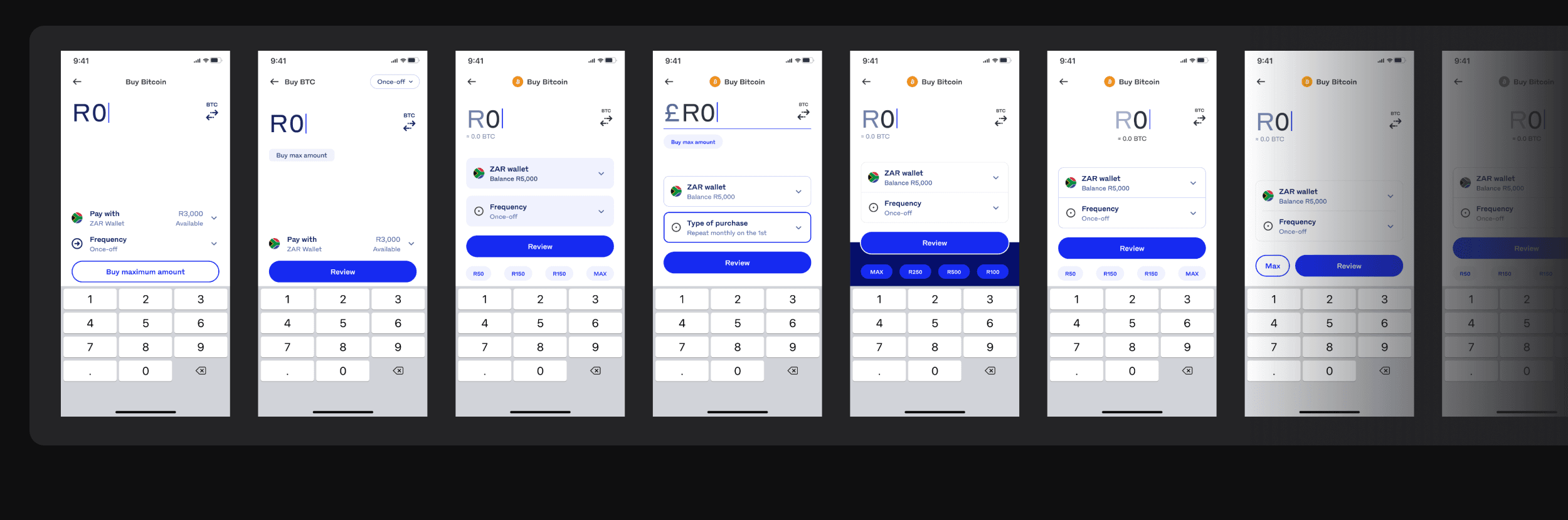 Amount input UI explorations
